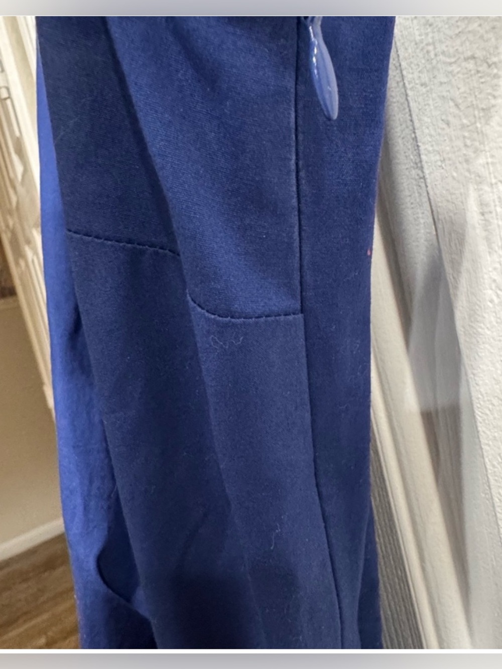 LOFT Royal Blue Faux Wrap Dress Size 4 Sleeveless Tulip Hem - Picture 5 of 5
